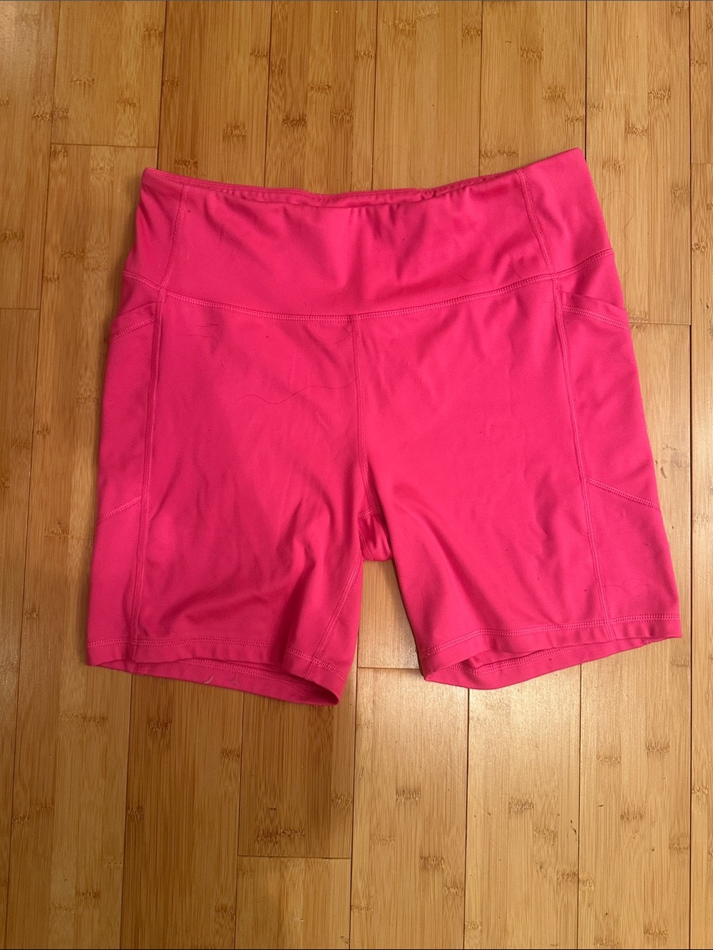 High-Rise Hot Pink Women's Bike Shorts
